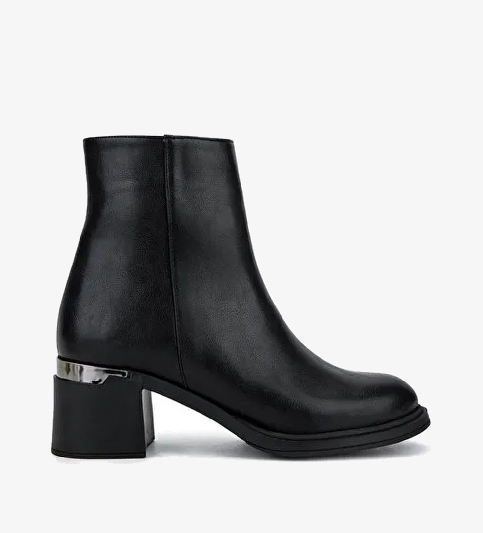 Tamer Tanca Kadın Suni Deri Siyah Topuklu Bot - Görsel 1