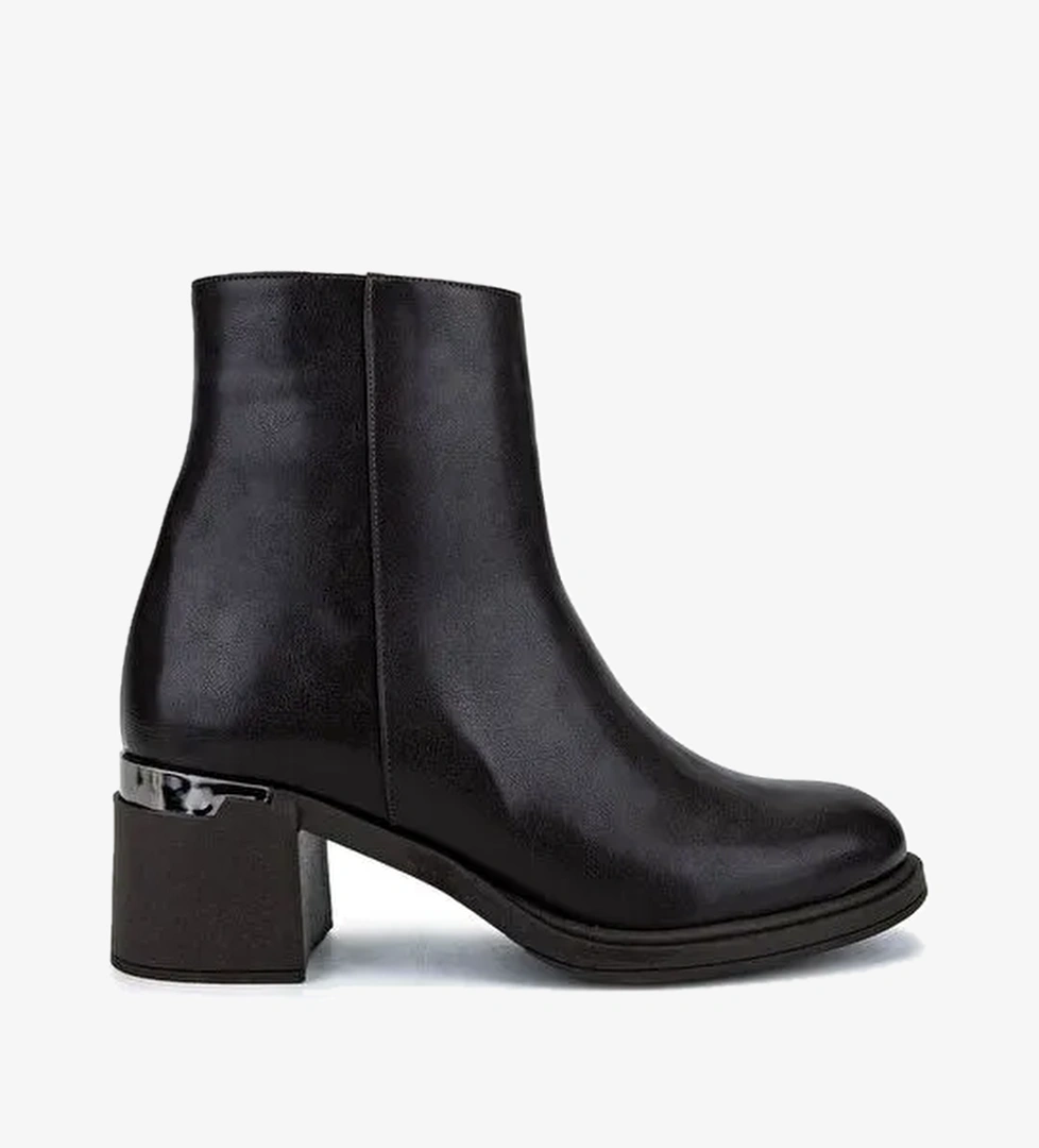 Tamer Tanca Kadın Suni Deri Kahverengi Topuklu Bot - Görsel 1