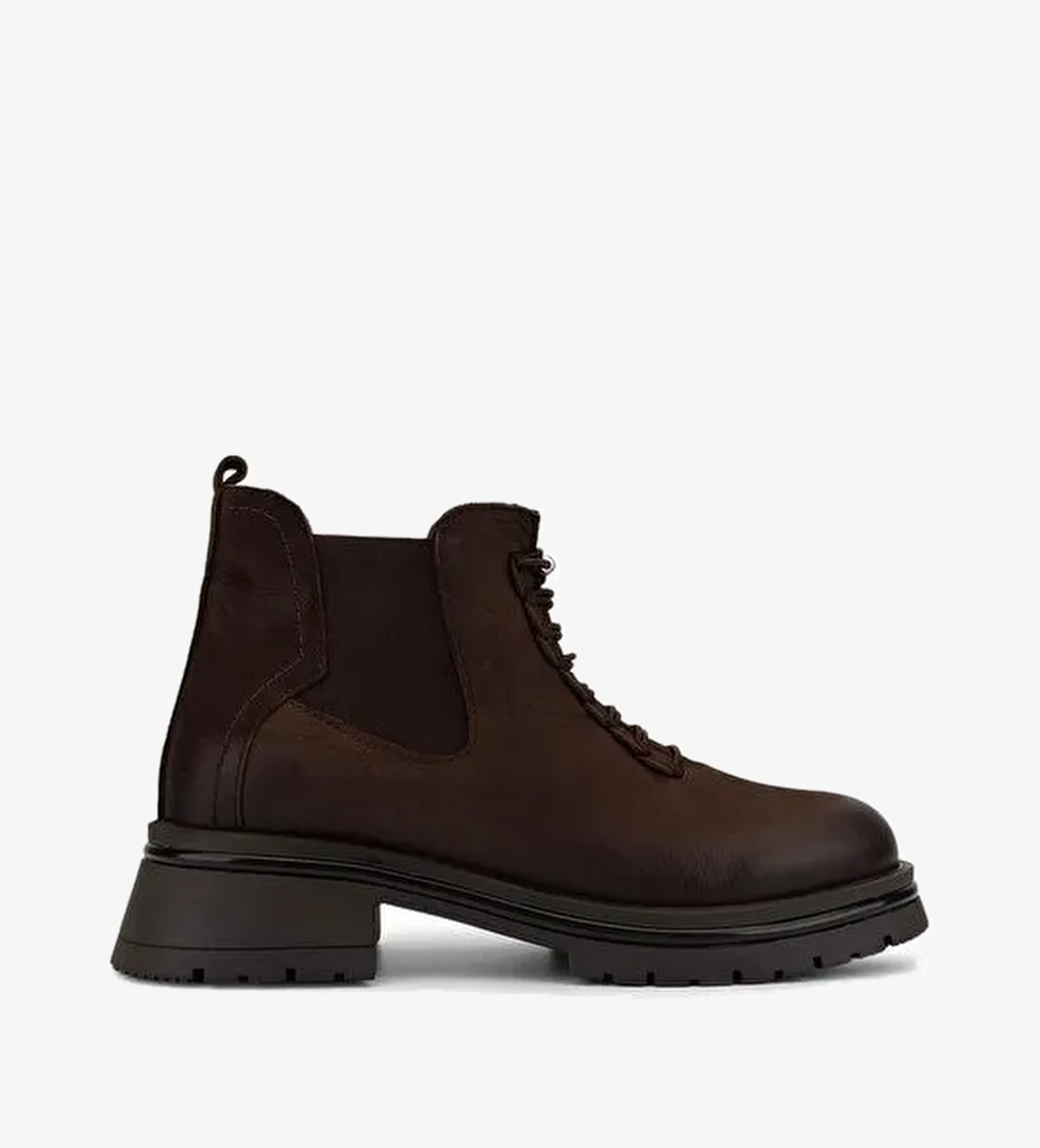 Tamer Tanca Kadın Hakiki Deri Kahverengi Casual Bot - Görsel 1