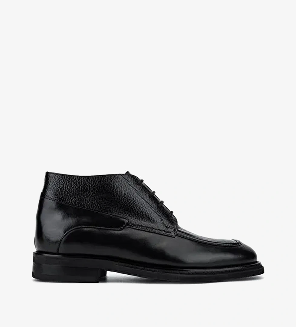 Tamer Tanca Erkek Hakiki Deri Siyah Klasik Bot - Görsel 1