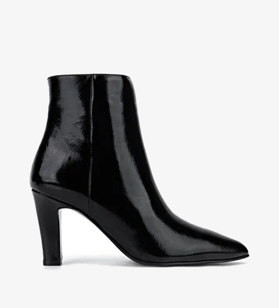 Tamer Tanca Kadın Hakiki Deri Siyah Rugan Abiye Bot - Görsel 1