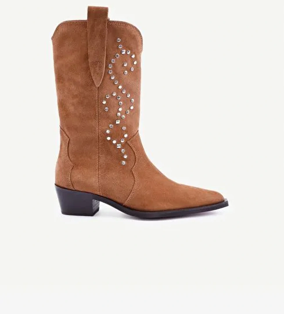 Aksesuar Detaylı Deri Western Bot - Görsel 1