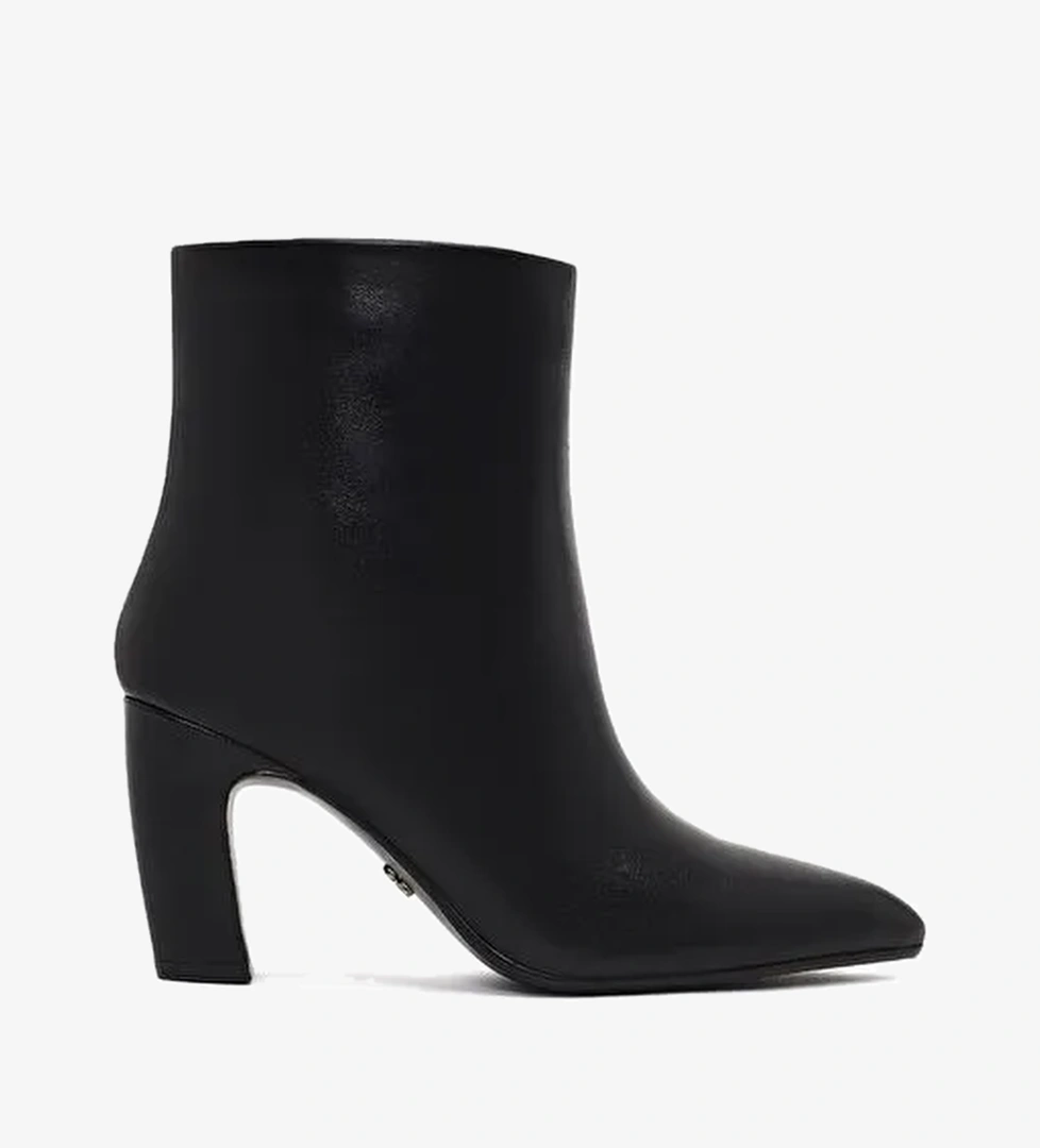 Kadın Siyah Kalın Topuklu Deri Bot 25WFD491118 - Görsel 1