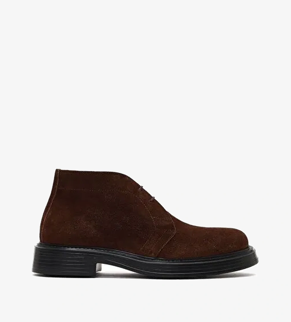 Erkek Kahverengi Bağcıklı Süet Deri Bot 25WFD611110 - Görsel 1