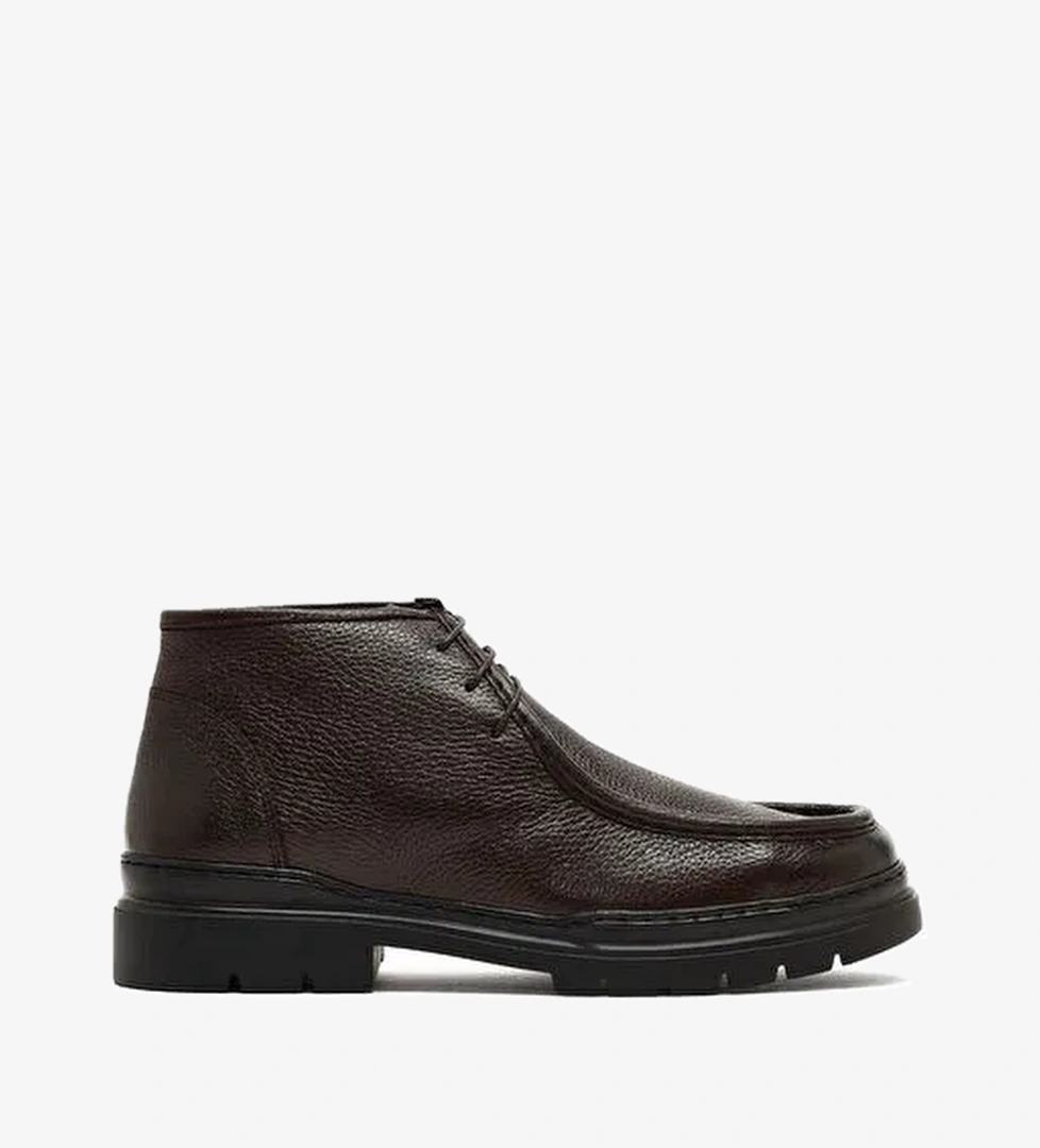 Erkek Kahverengi Bağcıklı Deri Casual Bot 25WFD7222FT - Görsel 1