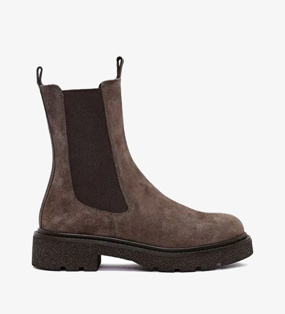 Kadın Vizon Kalın Tabanlı Süet Deri Chelsea Bot 25WFD511610 - Görsel 1