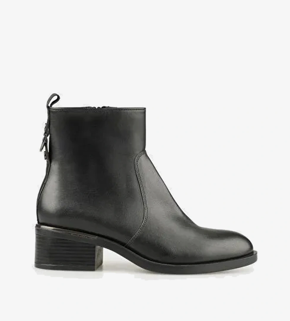 Siyah Deri Kadın Günlük Bot - Görsel 1