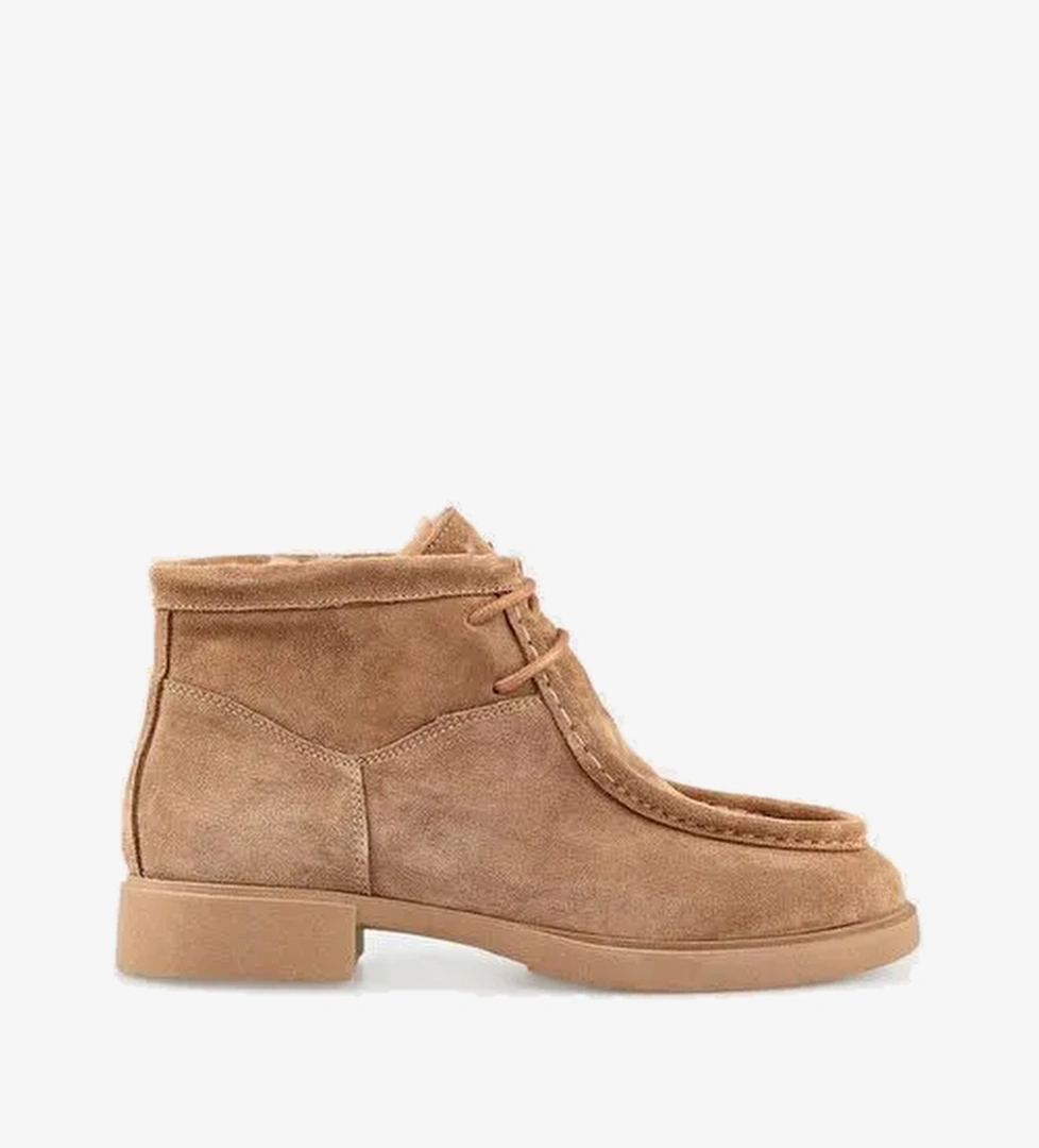 Naturel Deri Kadın Günlük Bot - Görsel 1