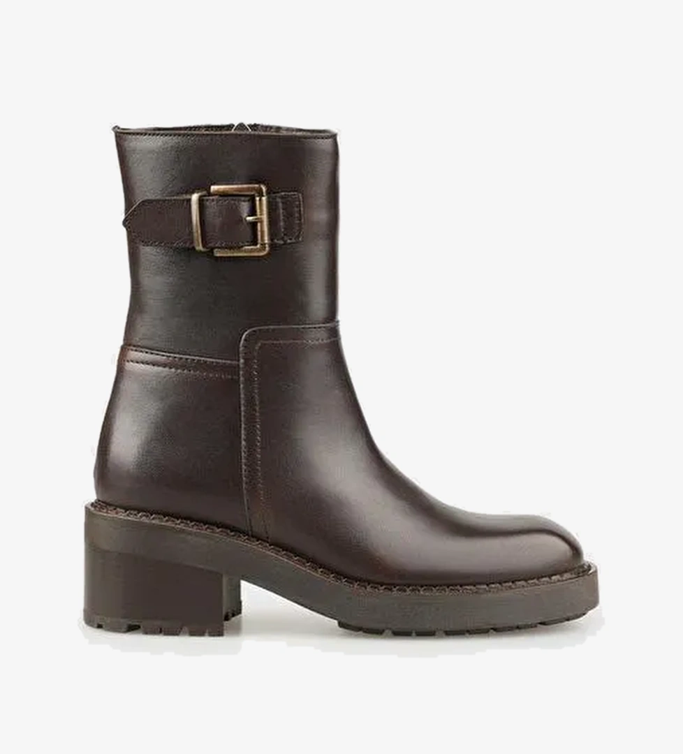 Kahve Deri Kadın Günlük Bot - Görsel 1