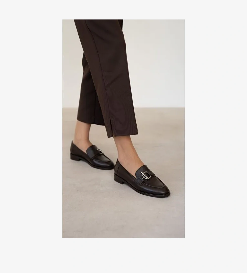 Fern Kahve Hakiki Deri Kadın MAKOSEN - Görsel 1