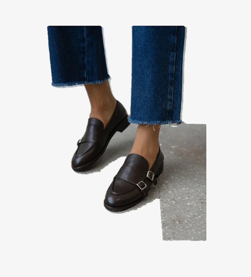 Vely Kahve Hakiki Deri Kadın MAKOSEN - Görsel 1