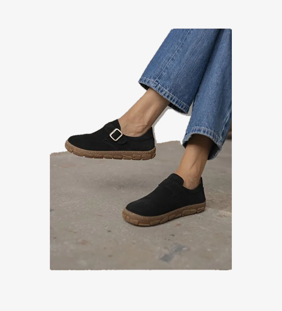 Hiva Siyah Hakiki Süet Kadın MAKOSEN - Görsel 1