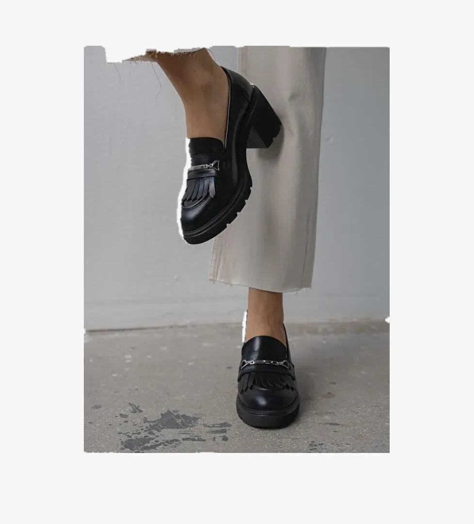 Epis Siyah Hakiki Deri Kadın MAKOSEN - Görsel 1