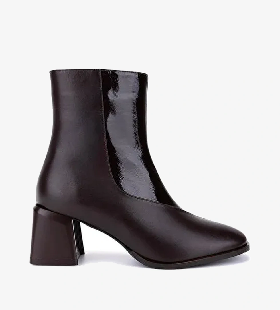 Tamer Tanca Kadın Hakiki Deri Kahverengi Topuklu Bot - Görsel 1