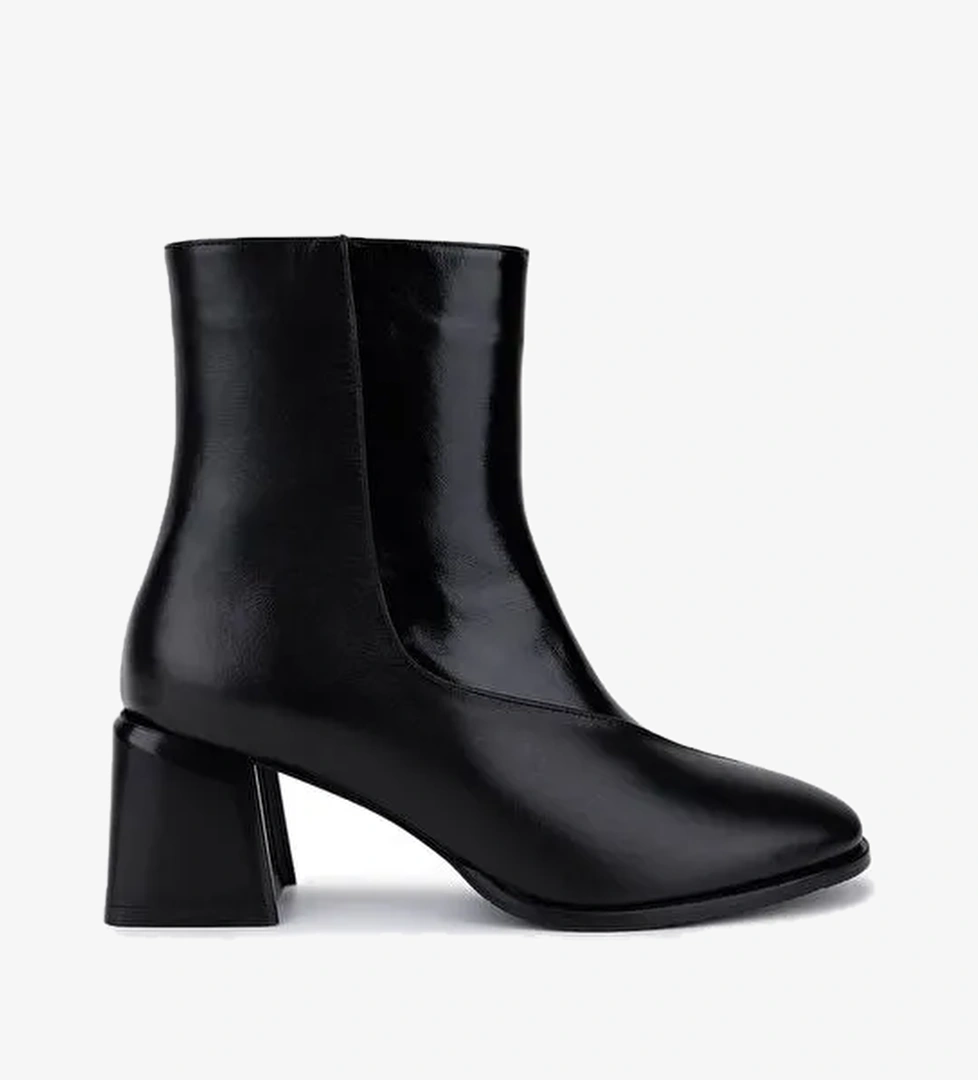 Tamer Tanca Kadın Hakiki Deri Siyah Topuklu Bot - Görsel 1