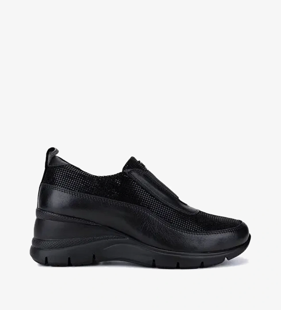 Tamer Tanca Kadın Hakiki Deri Siyah Casual Ayakkabı - Görsel 1