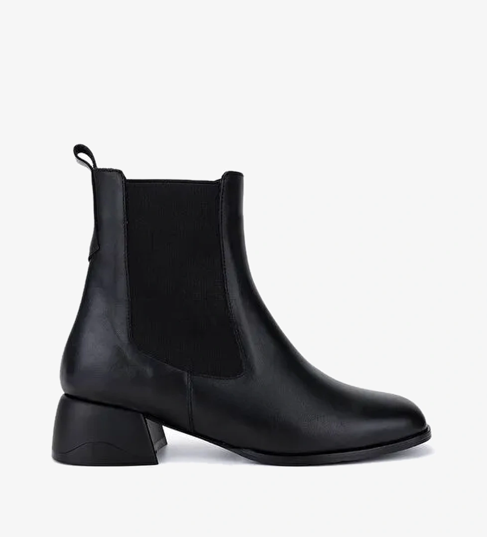 Tamer Tanca Kadın Hakiki Deri Siyah Topuklu Bot - Görsel 1