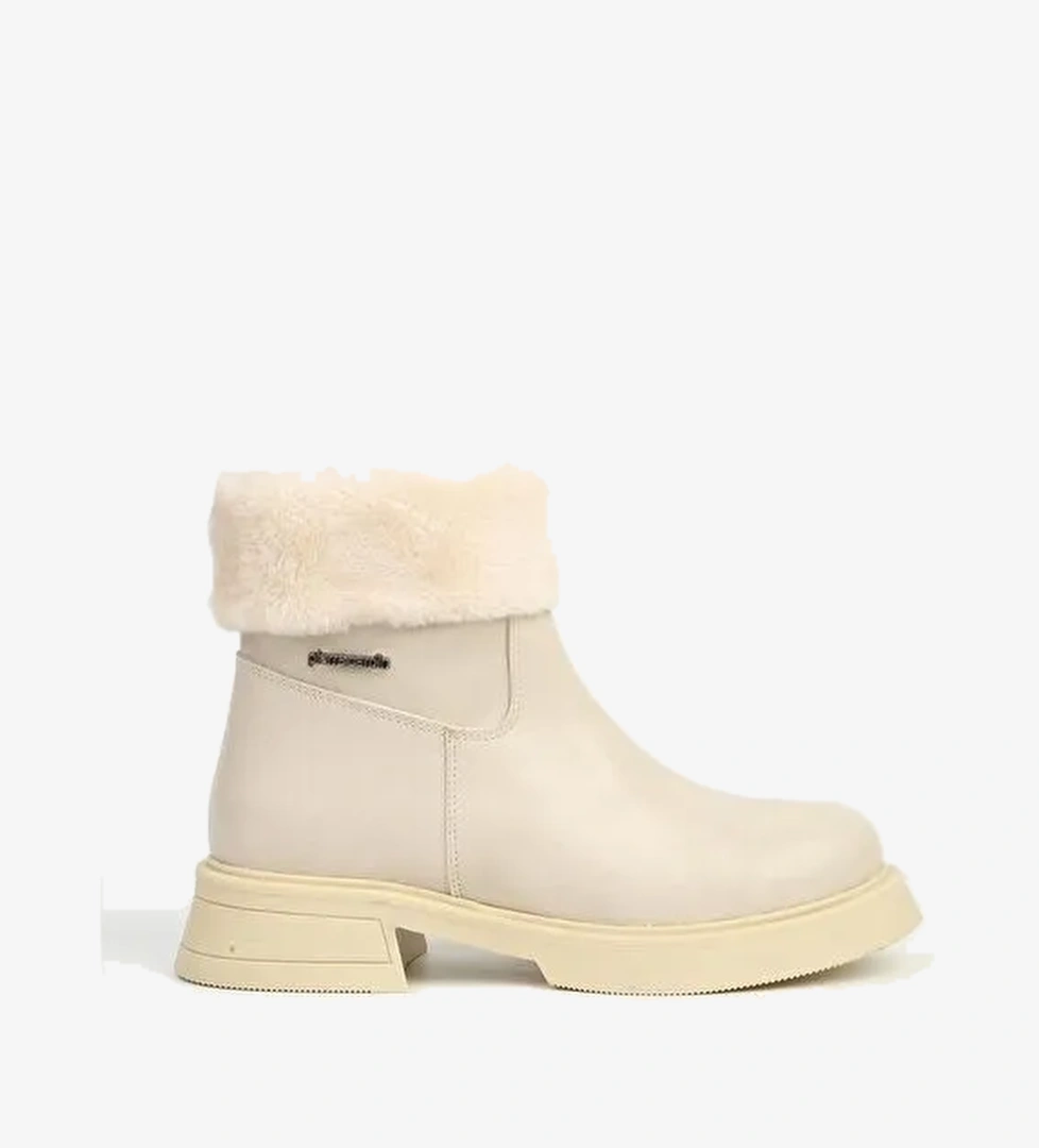 Krem Yarım Kürklü Bot PC-55268 - Görsel 1