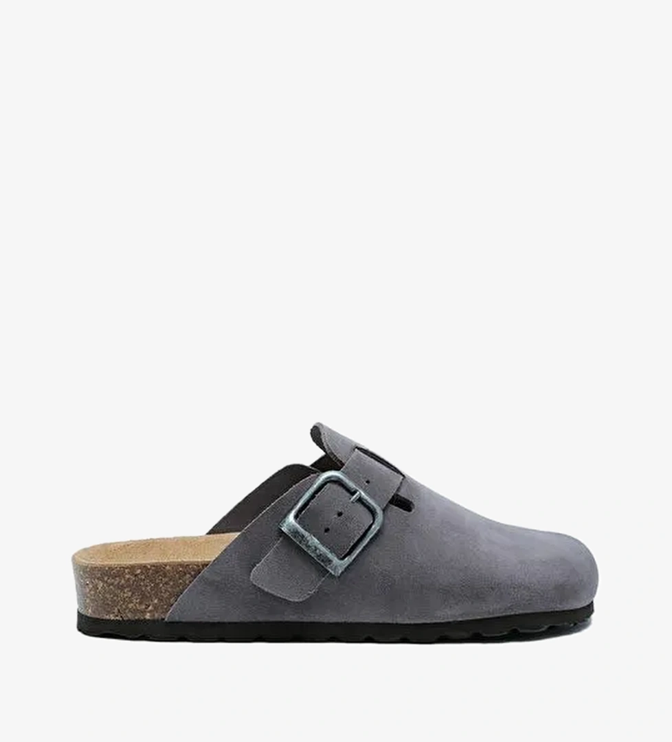 K13789SD Kifidis Soft Step Kadın Süet Deri Sabo Mantar Terlik 36-41 - Görsel 1