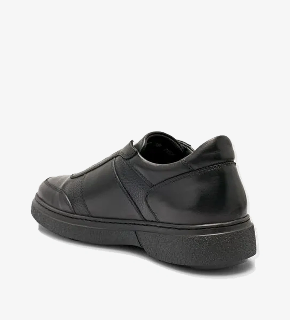 Cabani Hakiki Deri Kürklü Siyah Erkek Spor Ayakkabı - Görsel 1