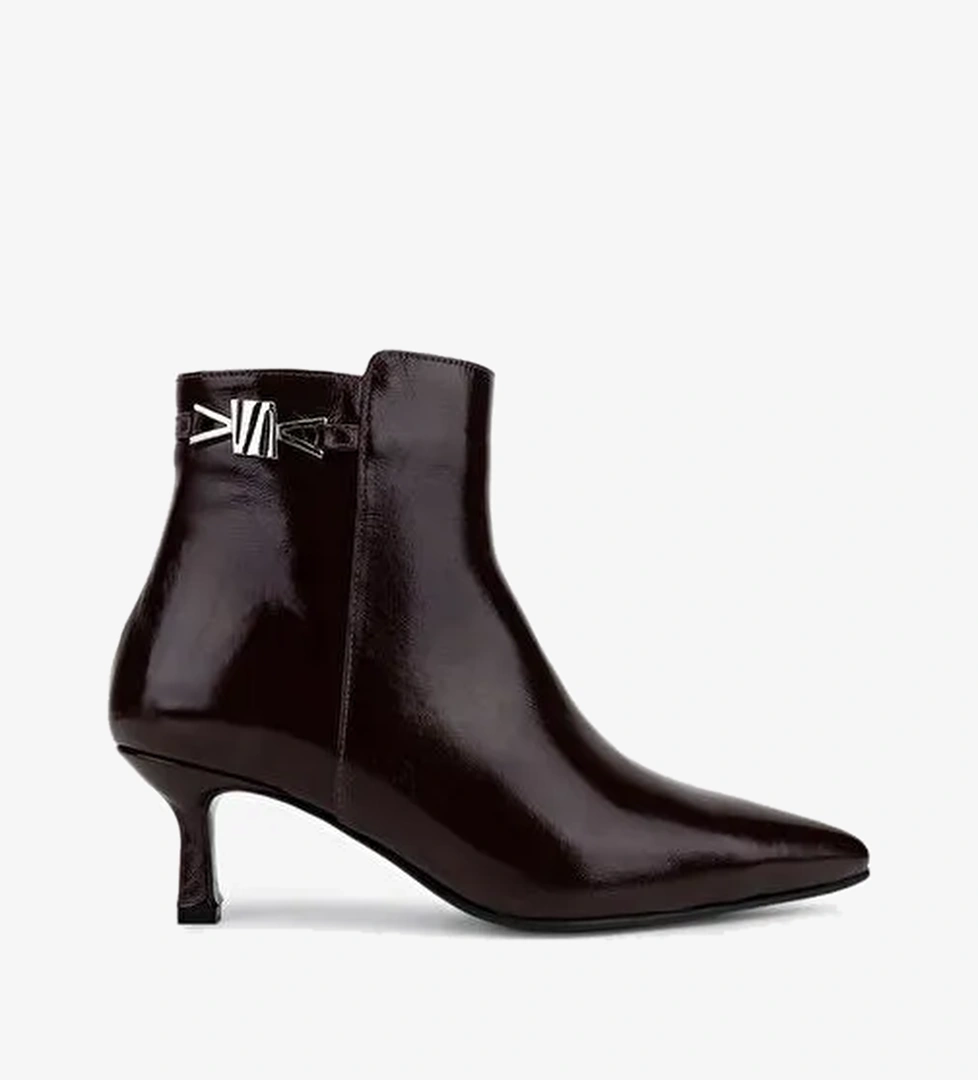 Valmenti Kadın Hakiki Deri Bordo Topuklu Bot - Görsel 1