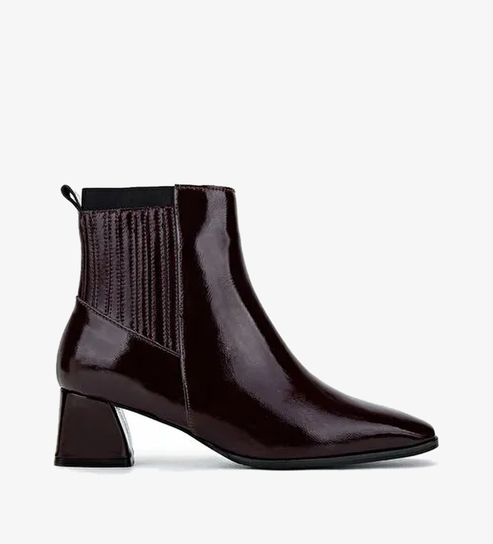 Valmenti Kadın Hakiki Deri Bordo Rugan Topuklu Bot - Görsel 1