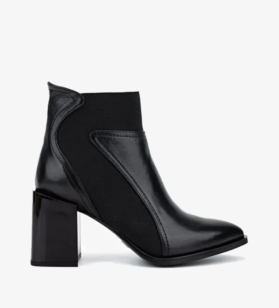 Valmenti Kadın Hakiki Deri Siyah Topuklu Bot - Görsel 1