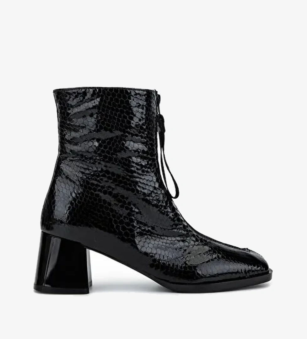 Valmenti Kadın Hakiki Deri Siyah Topuklu Bot - Görsel 1