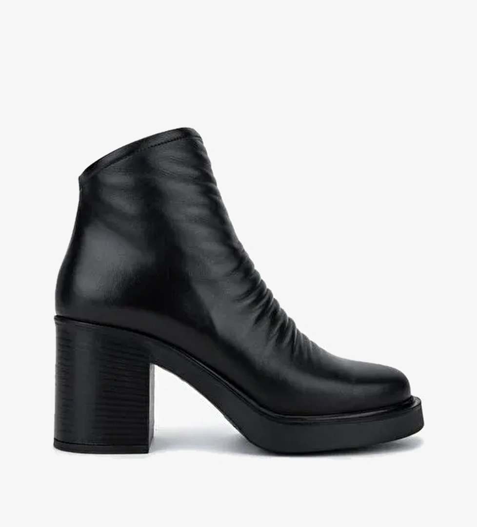 Valmenti Kadın Hakiki Deri Siyah Topuklu Bot - Görsel 1