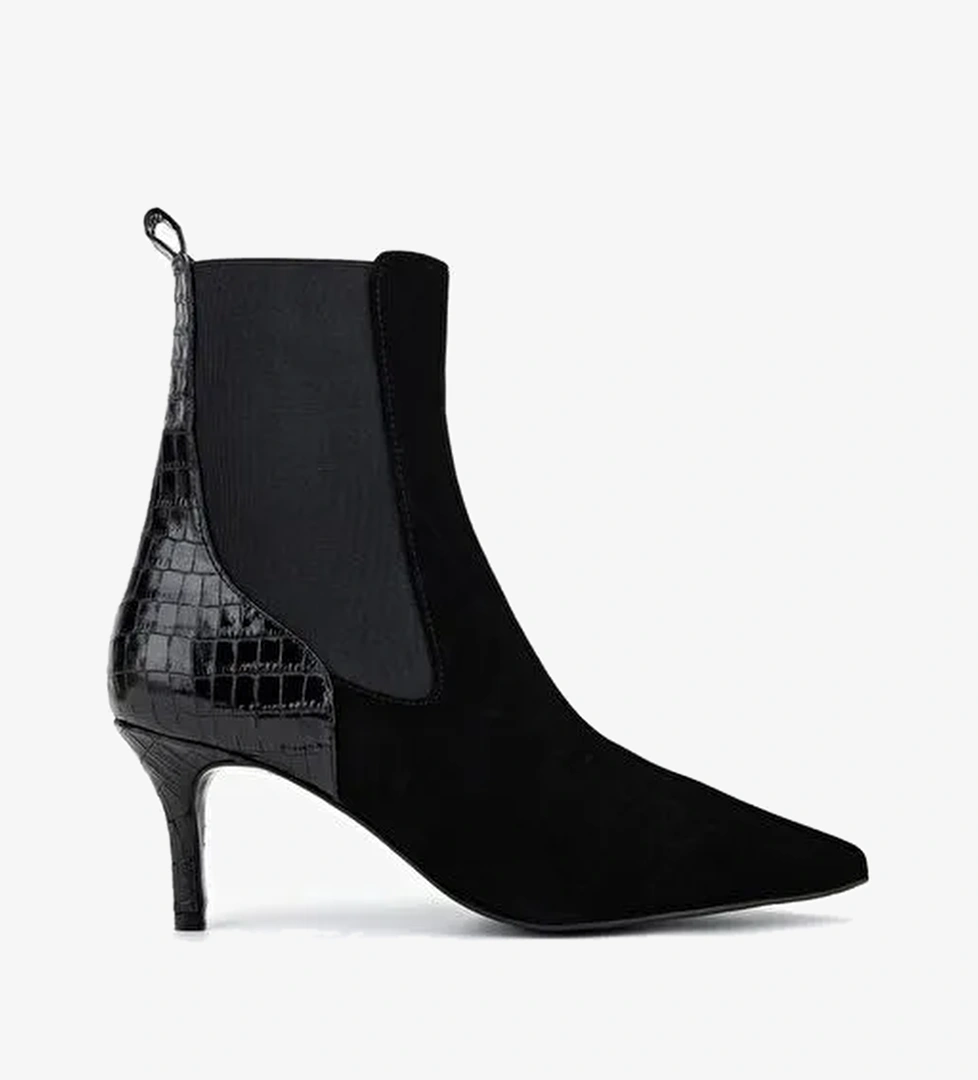 Valmenti Kadın Hakiki Deri Siyah Topuklu Bot - Görsel 1