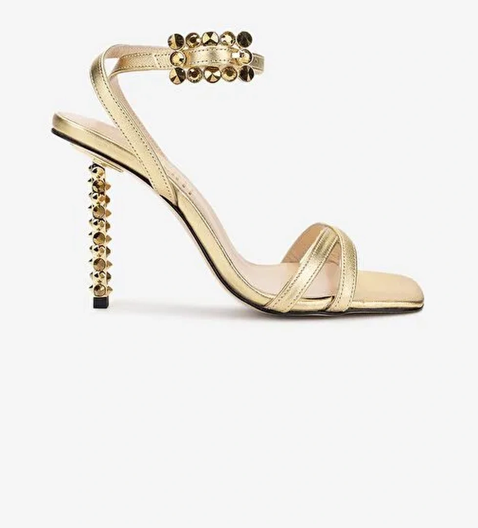 Valmenti Kadın Hakiki Deri Dore Topuklu Ayakkabı - Görsel 1