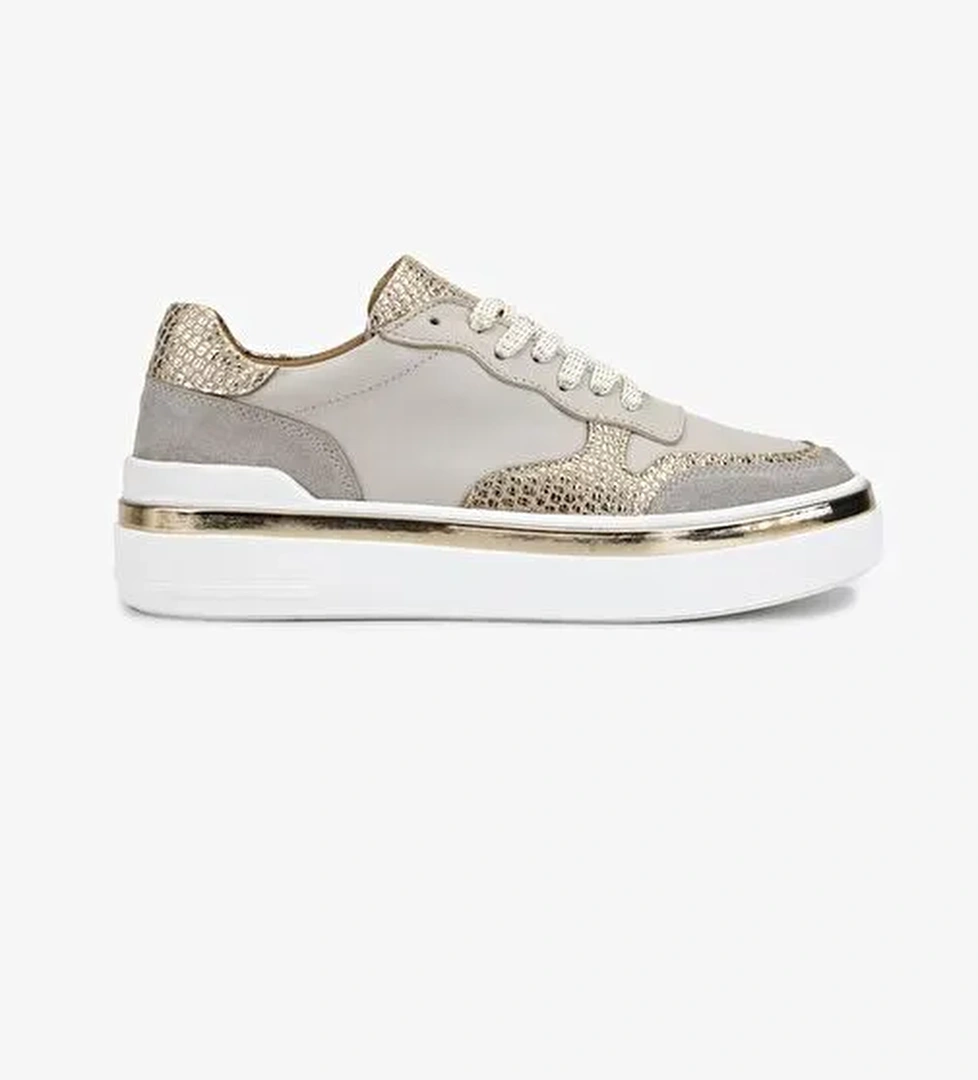 Valmenti Kadın Hakiki Deri Bej Sneakers & Spor Ayakkabı - Görsel 1