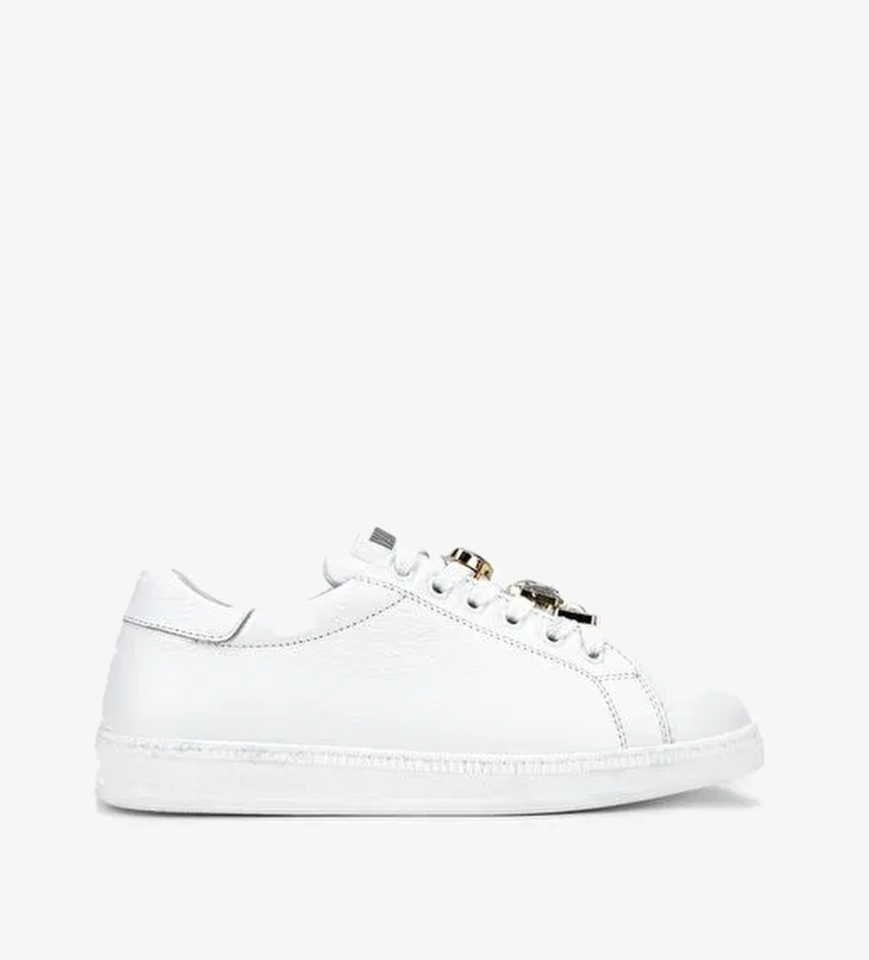 Valmenti Kadın Hakiki Deri Kırık Beyaz Sneakers & Spor Ayakkabı - Görsel 1