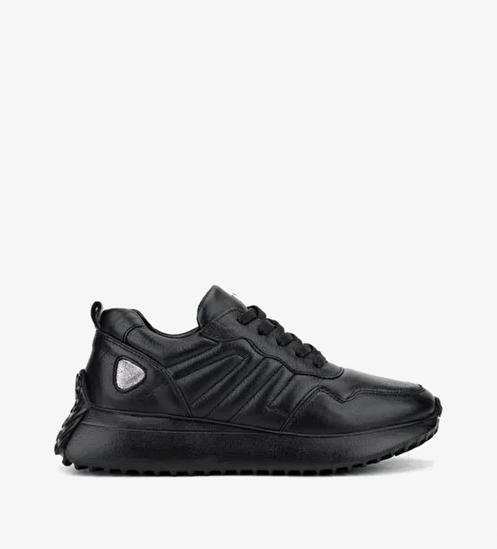 Valmenti Kadın Hakiki Deri Siyah Sneakers & Spor Ayakkabı - Görsel 1