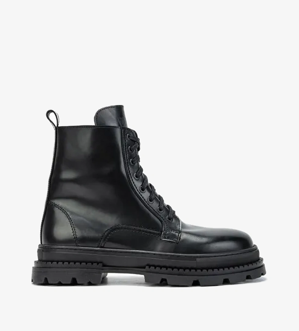 Valmenti Erkek Siyah mat açma Hakiki Deri Casual Bot - Görsel 1