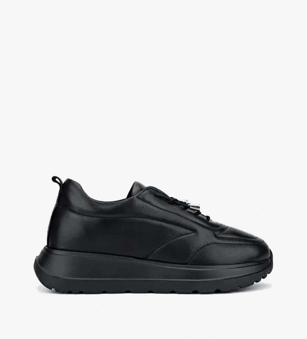 Valmenti Kadın Hakiki Deri Siyah Sneakers & Spor Ayakkabı - Görsel 1