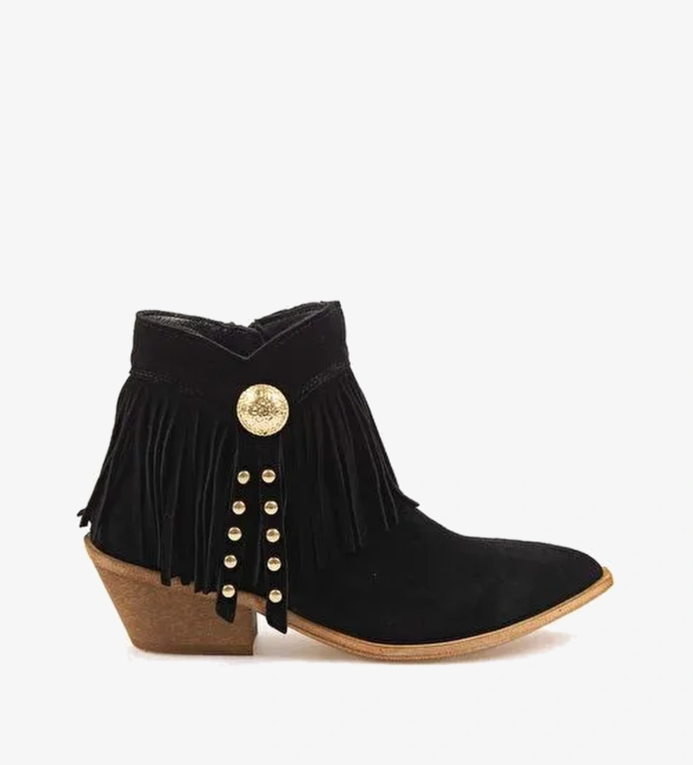 Kemal Tanca Hakiki Deri Süet Kadın Western Bot 26-102760K - Görsel 1