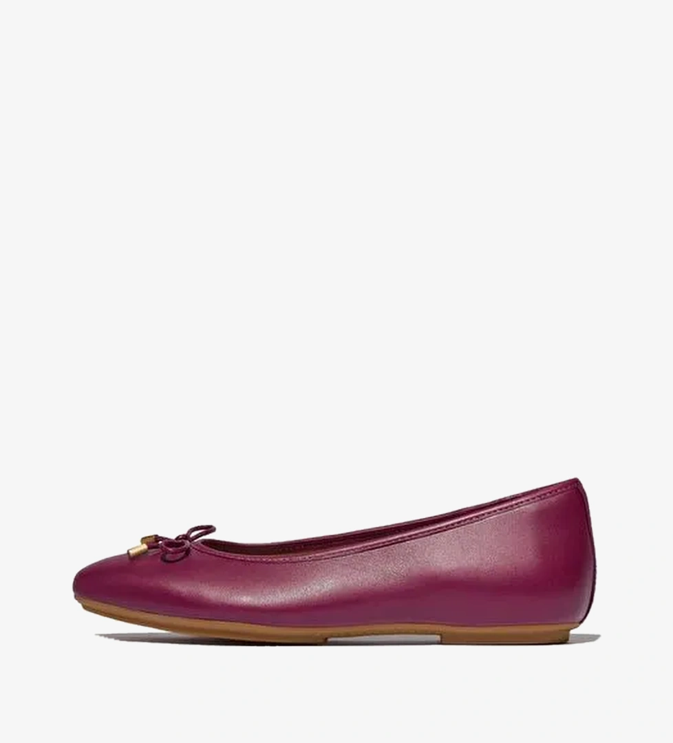 Kadın Babet HX8-288/A69/B41 FitFlop DELICATO BOW SOFT LEATHER BALLET FLATS