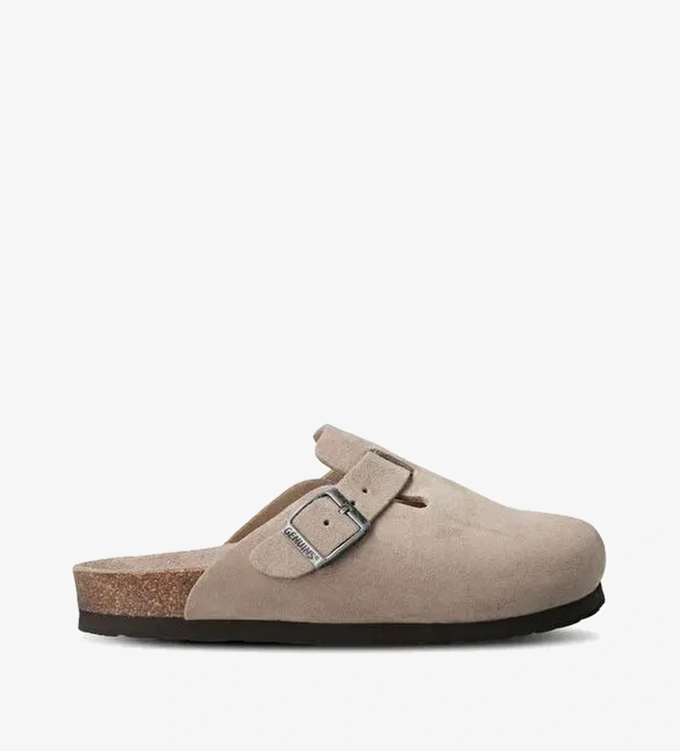 Erkek Terlik RIVA 105495 Genuins VELOUR Taupe - Görsel 1