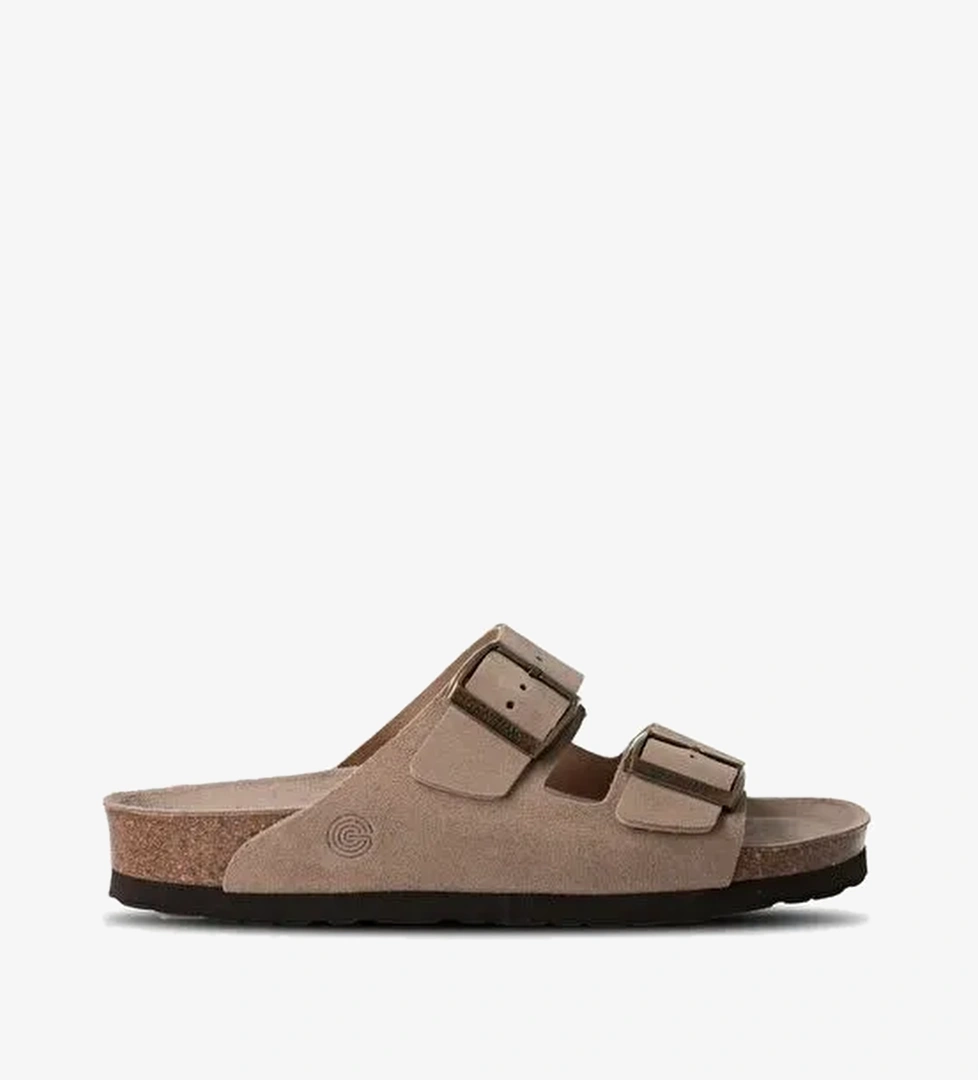 Erkek Terlik HAWAII G106000 Genuins Velour Taupe - Görsel 1