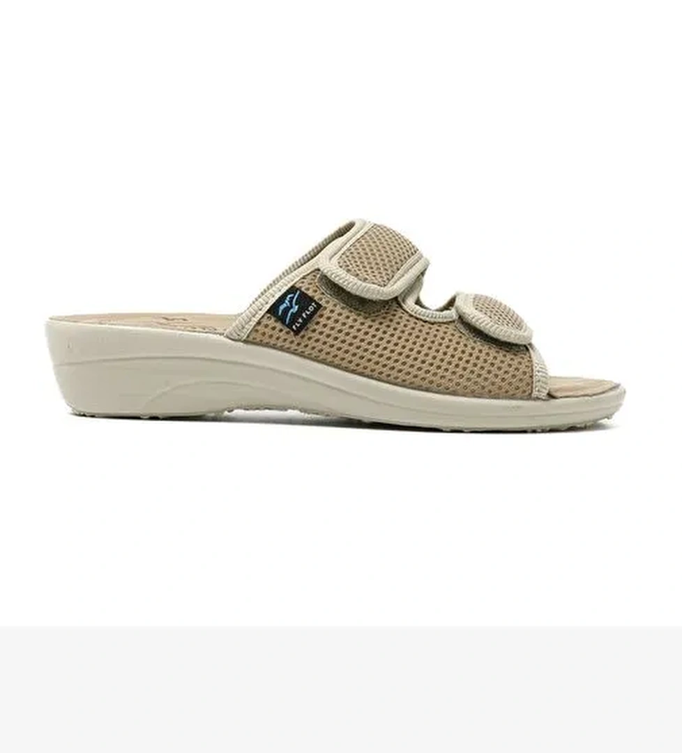 83 K24 FE Kadın Terlik T4 F50 FE Fly Flot Slipper 6009-Beige - Görsel 1