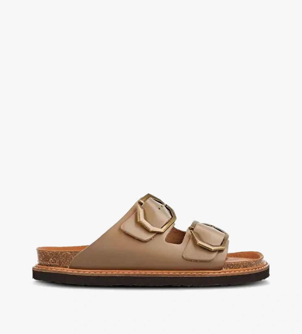 Kadın Terlik GALIA G106269 Genuins Leather Dress Taaupe - Görsel 1