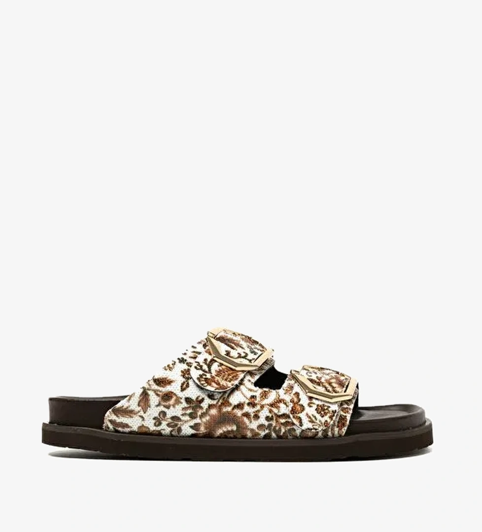 Kadın Terlik GALIA G106359 Genuins Vegan Tile Camel - Görsel 1