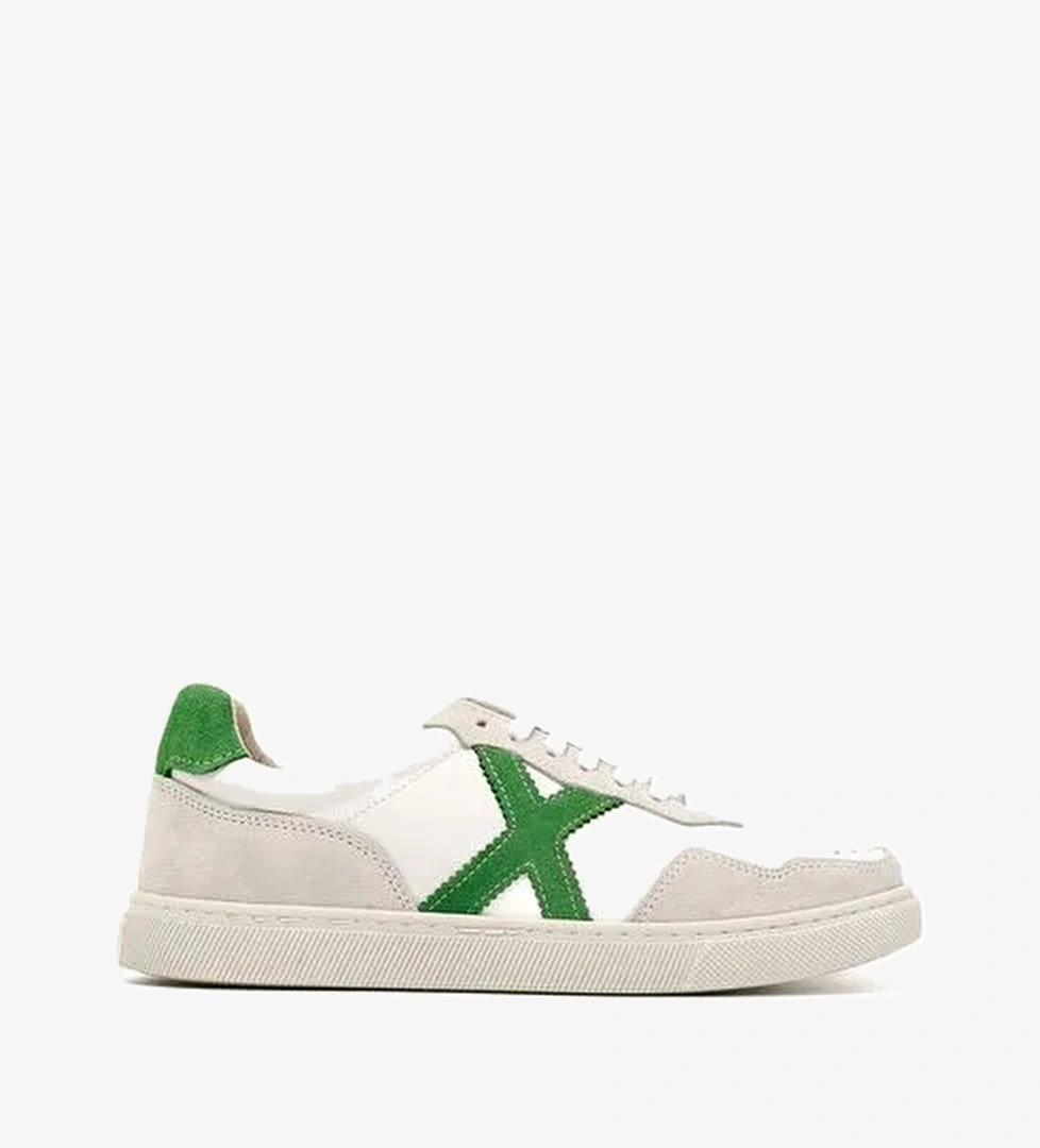 Kadın Sneaker ( Günlük) RC-25Y-006-M44 John May Beyaz Cilt-Yeşil Süet - Görsel 1