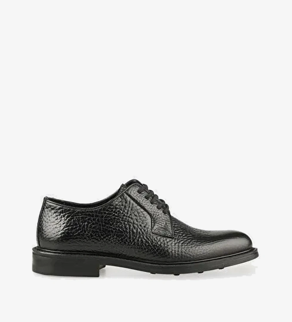 Siyah Deri Erkek Günlük Ayakkabı - Görsel 1