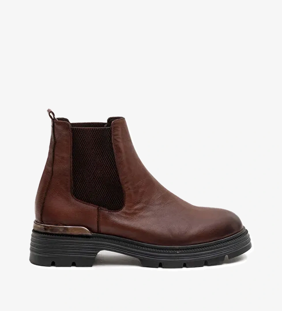 Bulldozer Taba Kadın Deri Bot BUL-260828 - Görsel 1