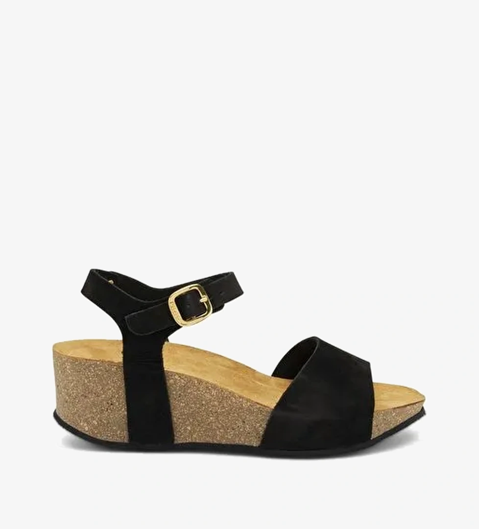 Kadın Sandalet 59F9 Frau NABUK-S Nero - Görsel 1