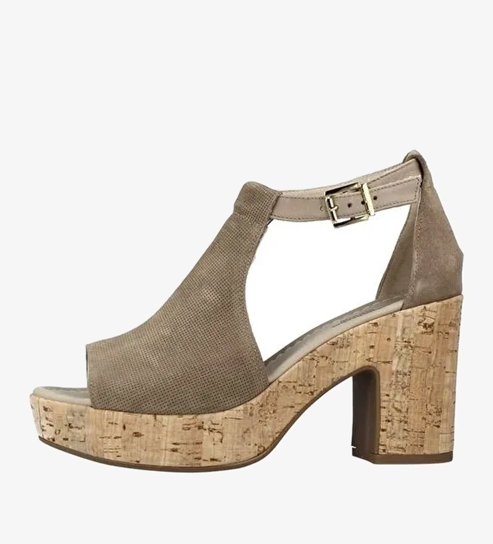 Kadın Sandalet E115820 NeroGiardini VELOUR TAMIGI TORTORA PU.EURA P16617 405-Castoro - Görsel 1