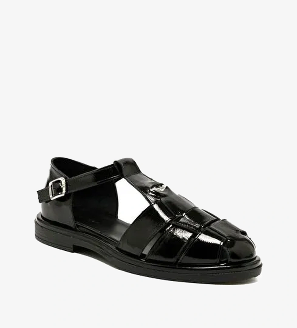 Kadın Sandalet RC-25Y-001-R40208 John May 295-Siyah Rugan - Görsel 1