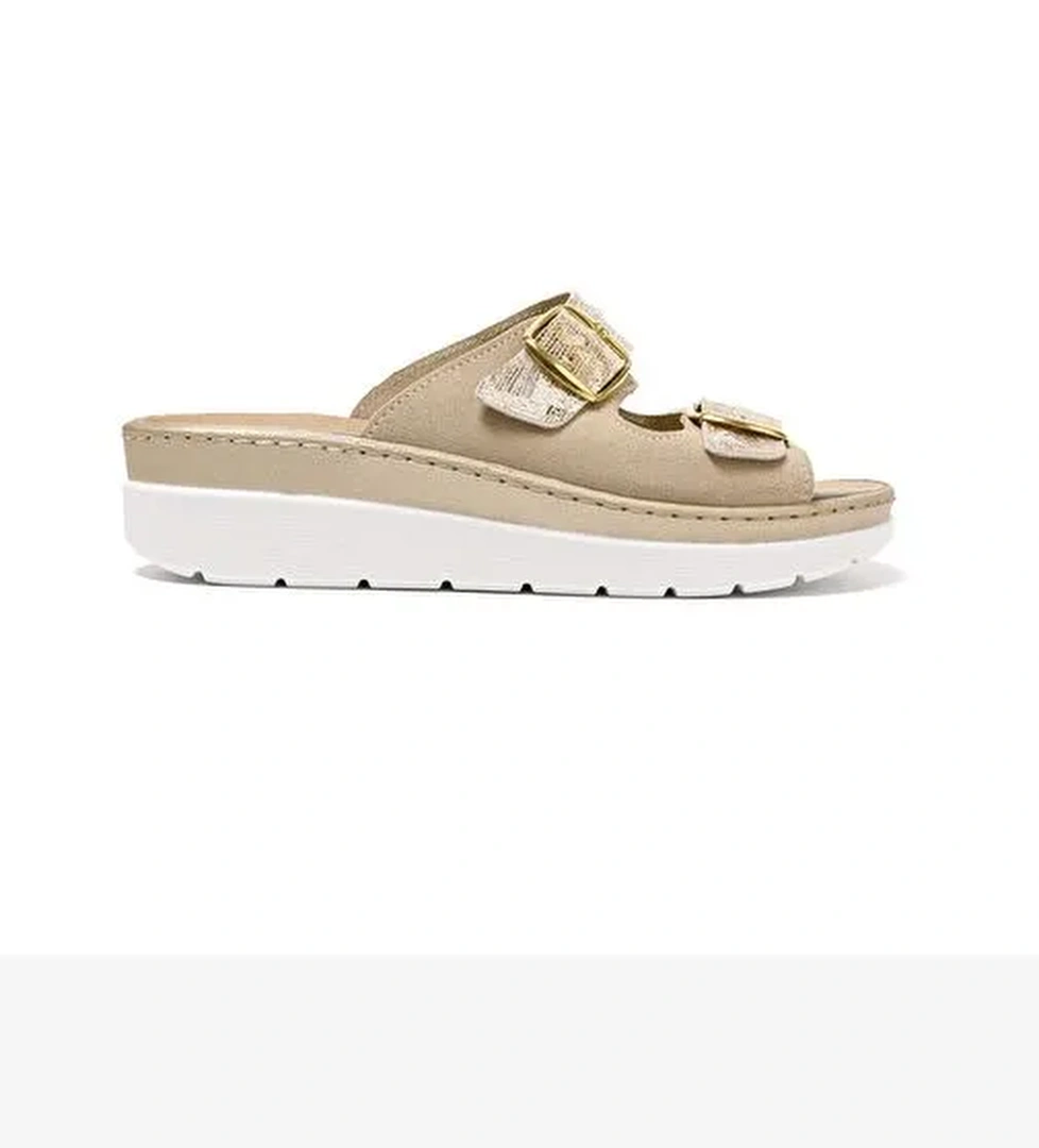 Kadın Terlik 5619 Green Life STRETCH WOMEN'S FOOTWEAR Gold/Beige - Görsel 1